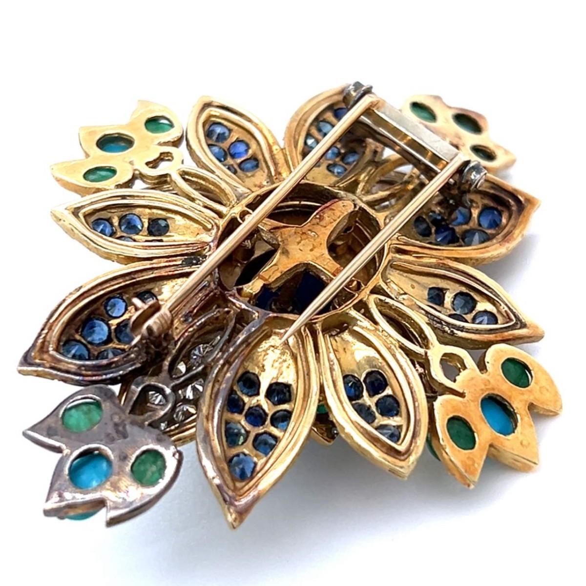 Gemstone and 18K Brooch