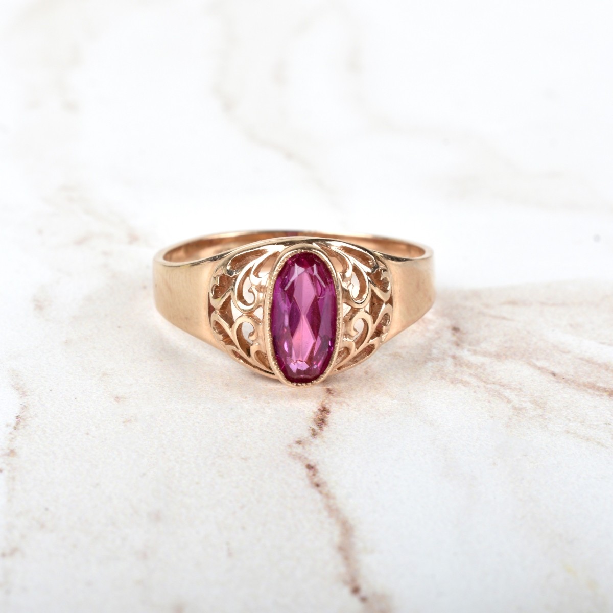 Russian 14K Rose Gold Ring