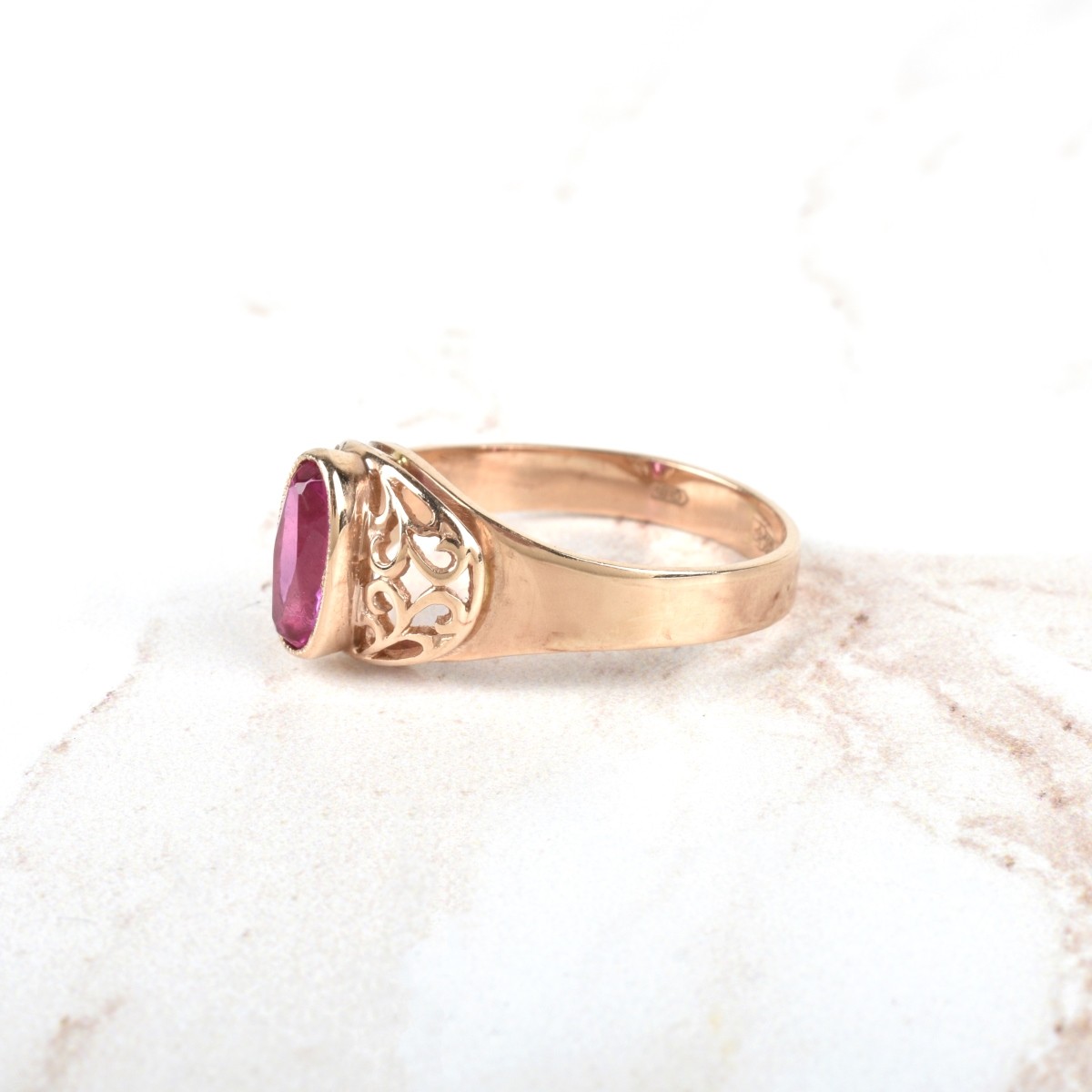 Russian 14K Rose Gold Ring