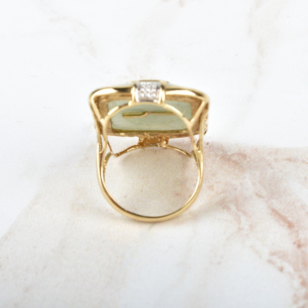 Jade and 14K Ring