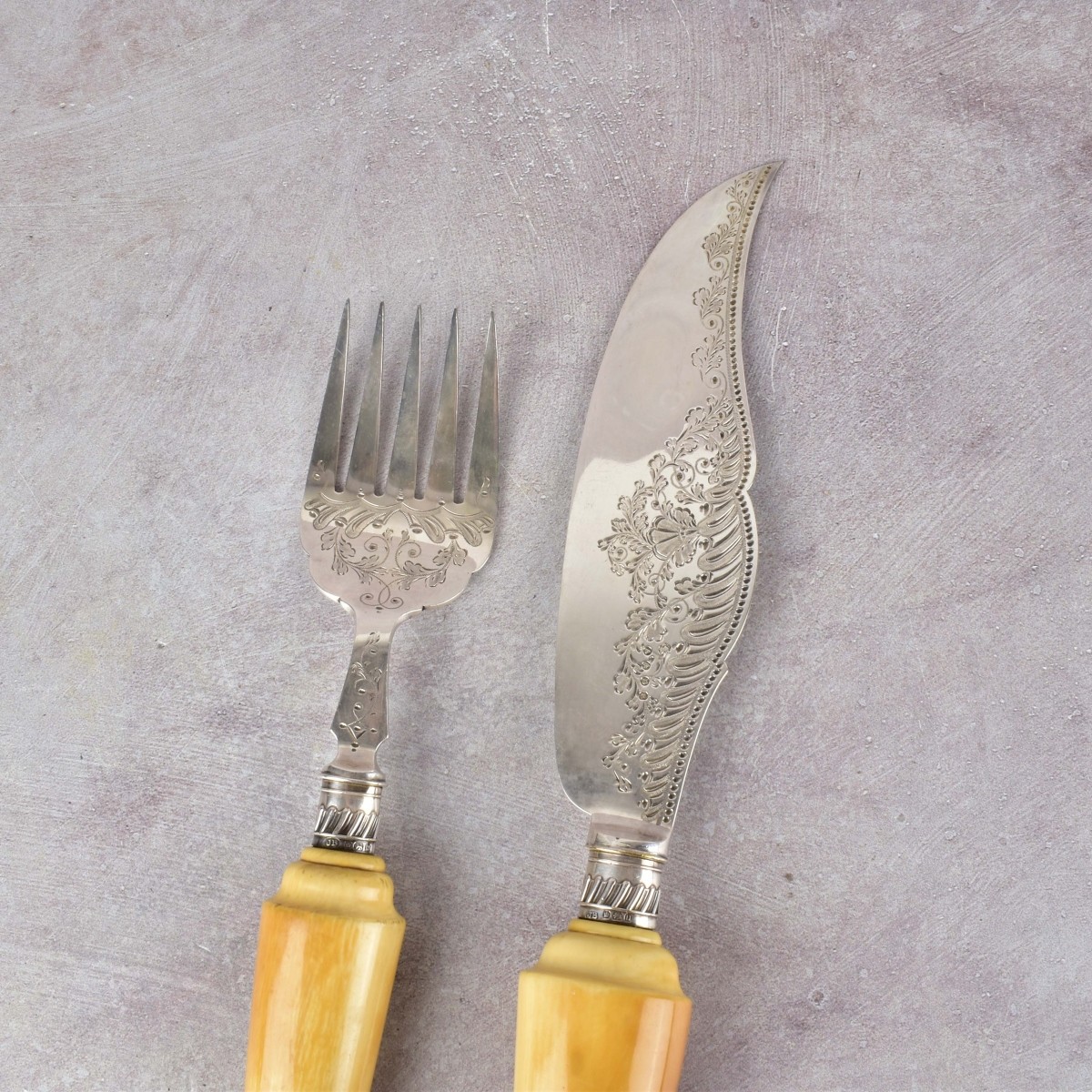 English Antique Fish Serving Set