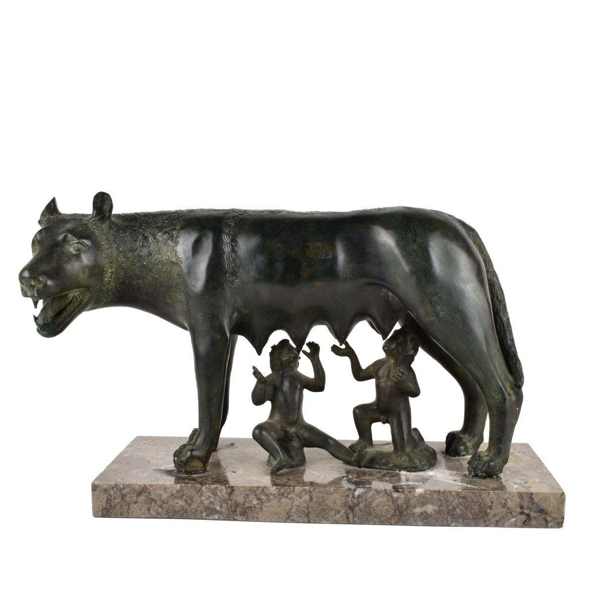 Romulus and Remus Bronze Figurine