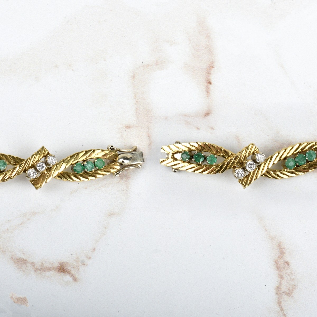 Diamond, Emerald and 18K Bracelet