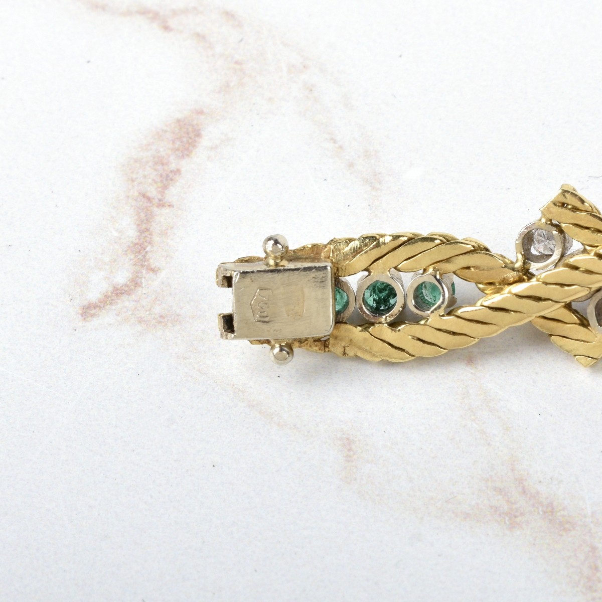 Diamond, Emerald and 18K Bracelet