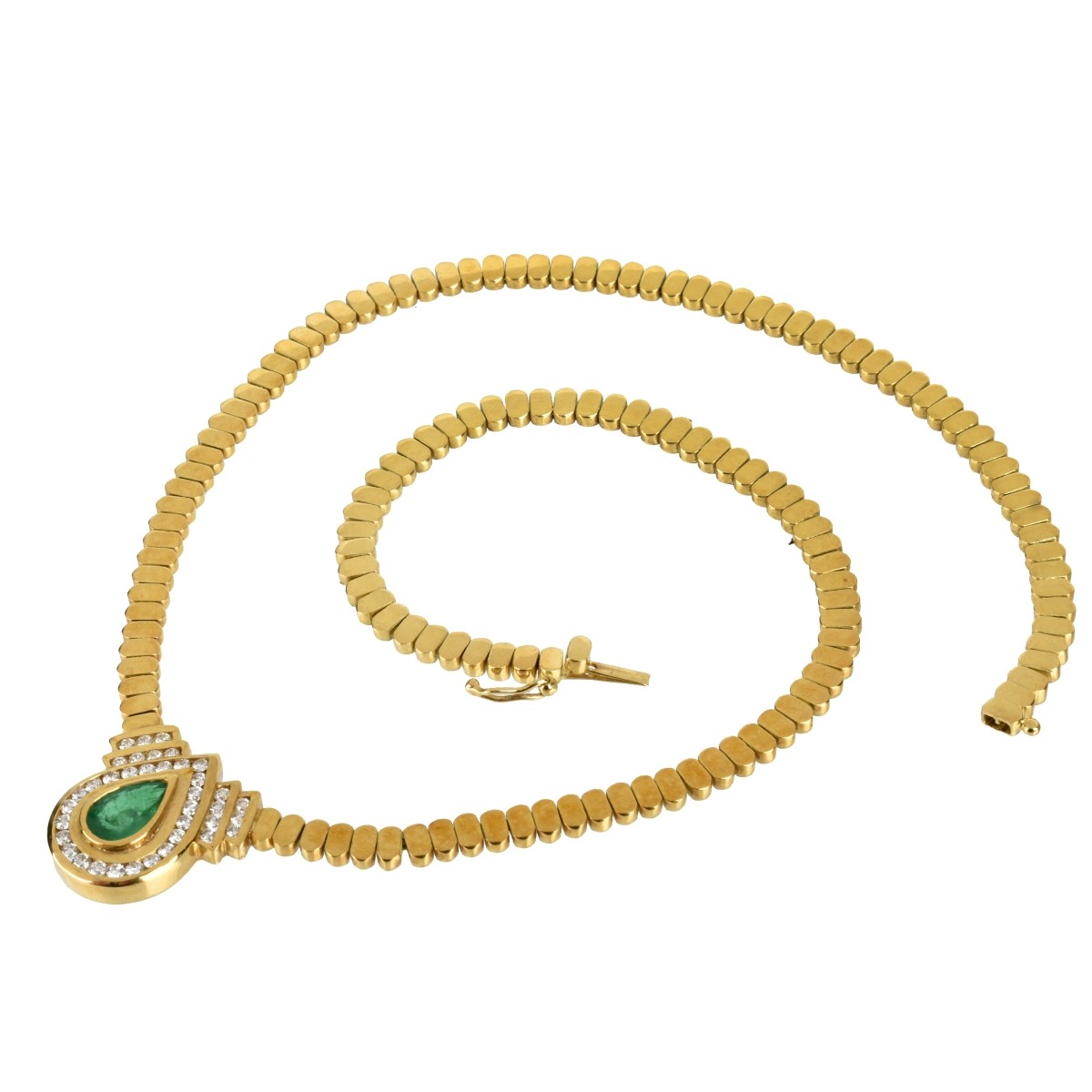 Emerald, Diamond and 18K Necklace