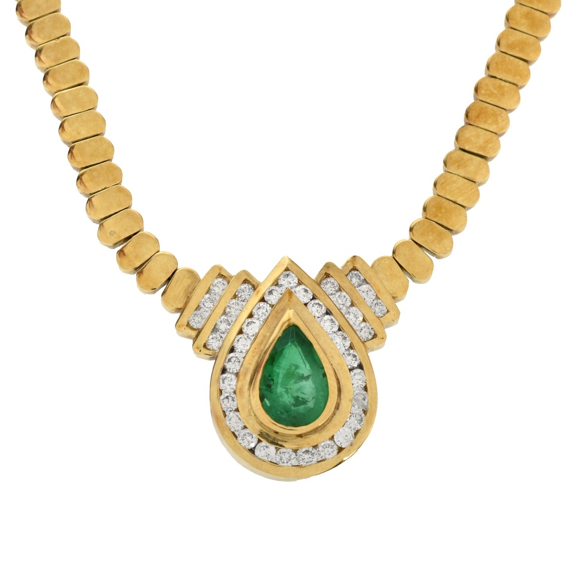 Emerald, Diamond and 18K Necklace