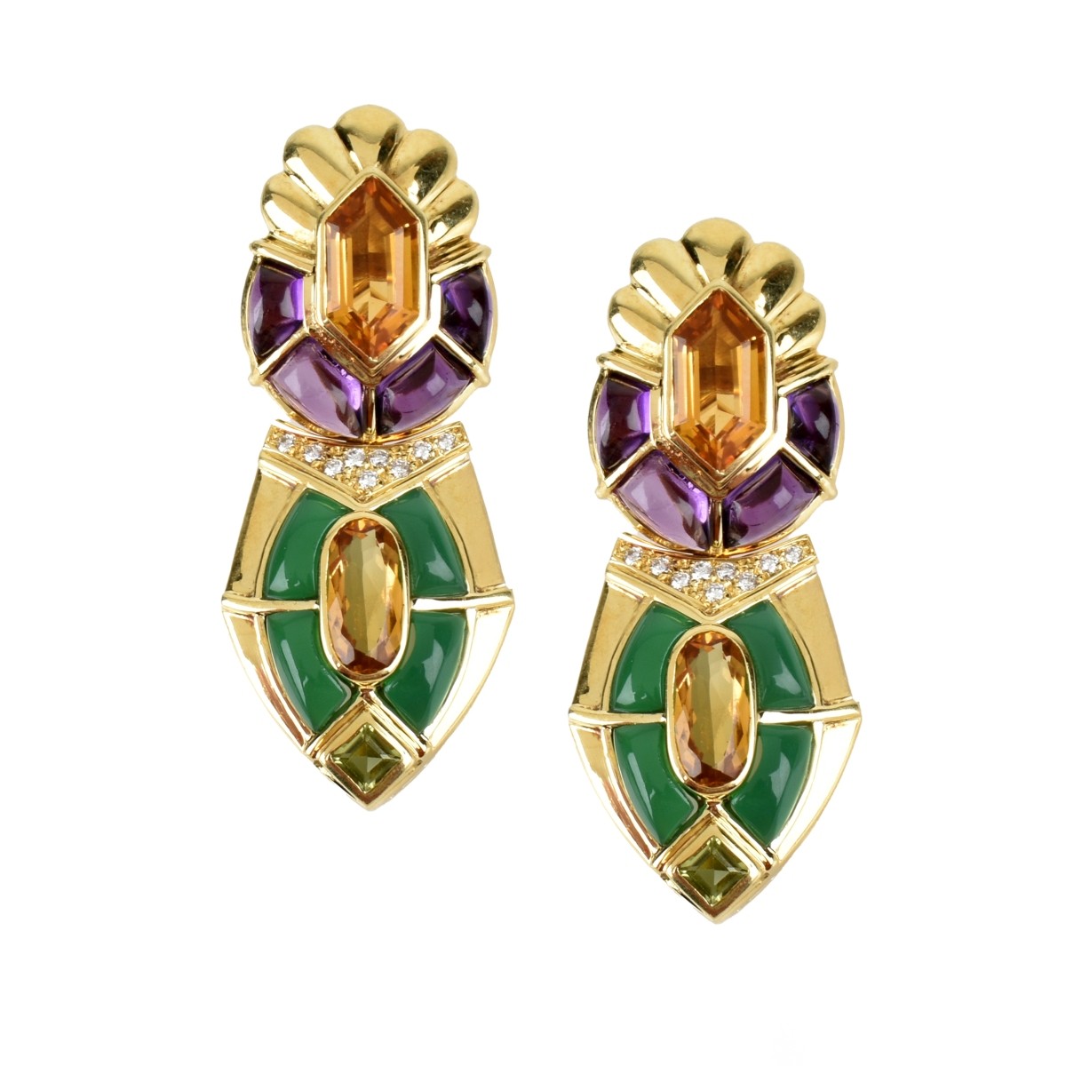 Gemstone and 18K Earrings