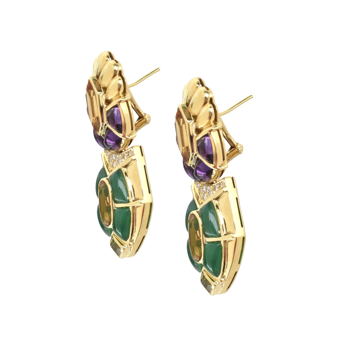 Gemstone and 18K Earrings