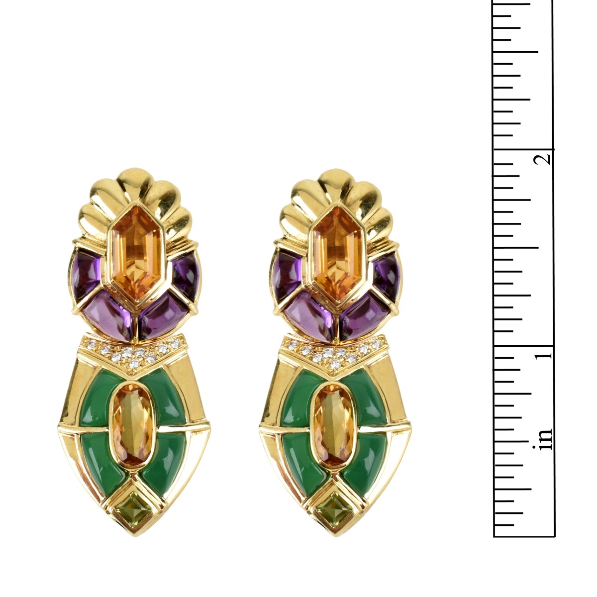 Gemstone and 18K Earrings