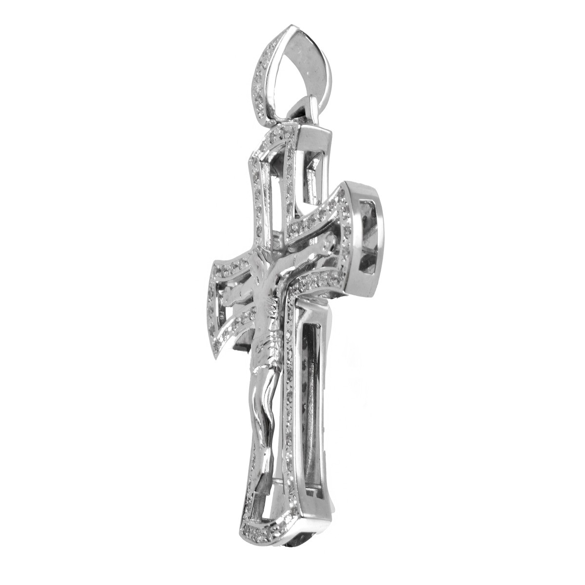 Diamond and 14K Cross Pendant