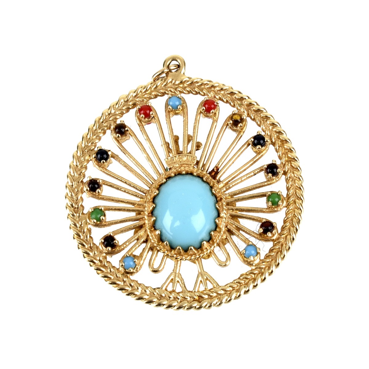 Gemstone and 14K Pendant