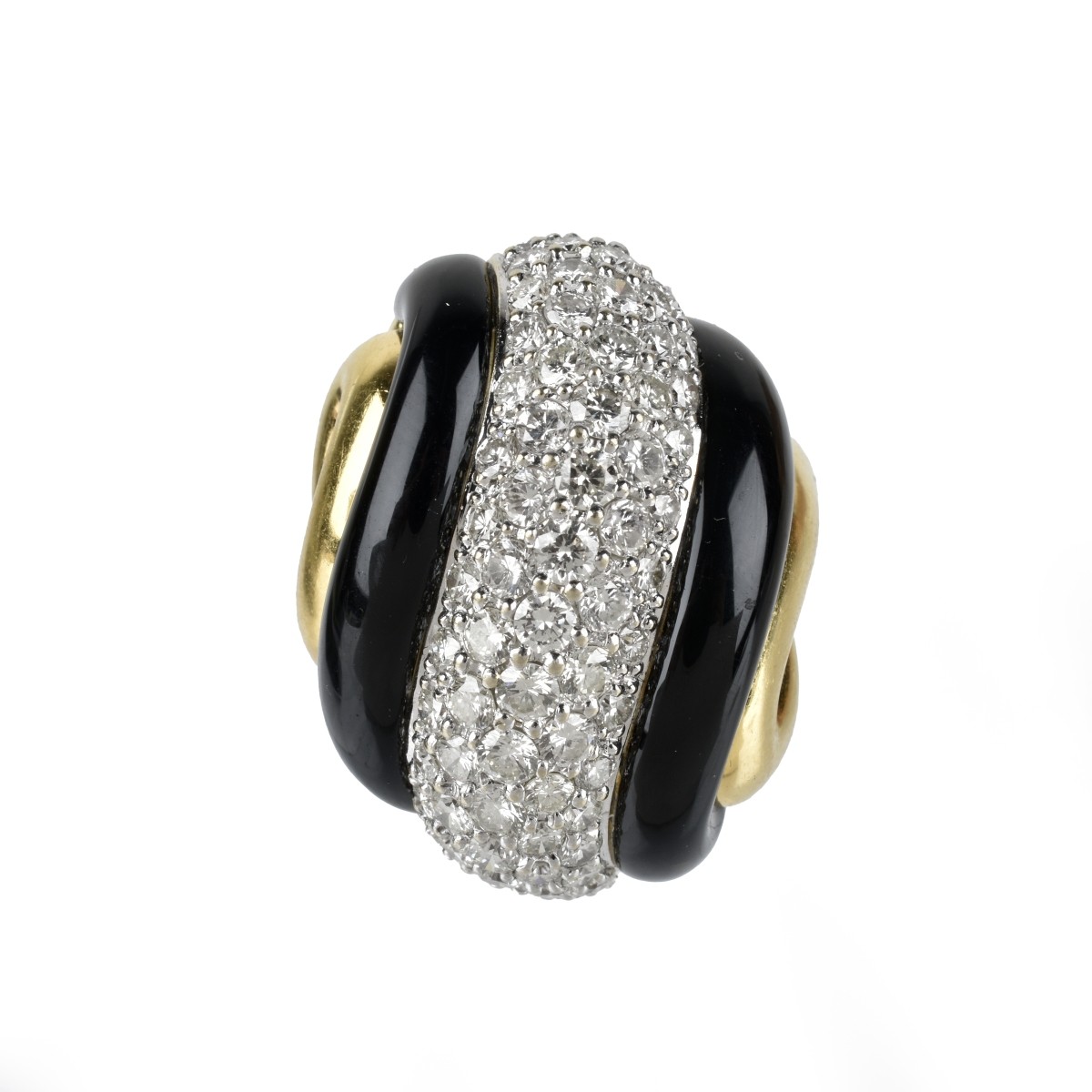 Diamond, Onyx and 18K Ring