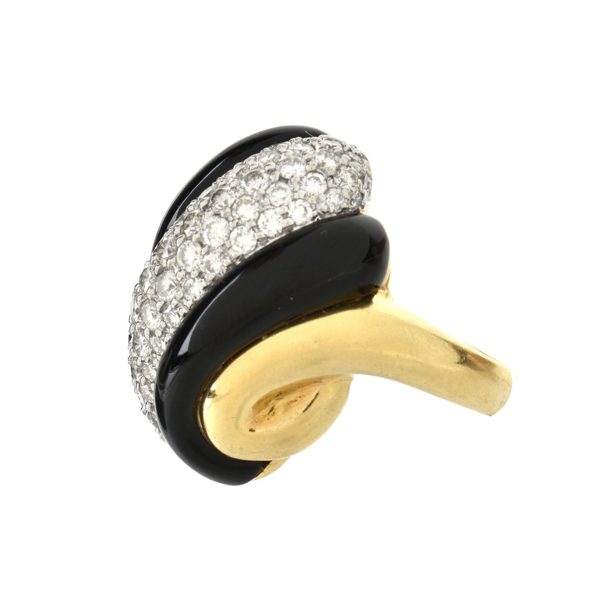 Diamond, Onyx and 18K Ring