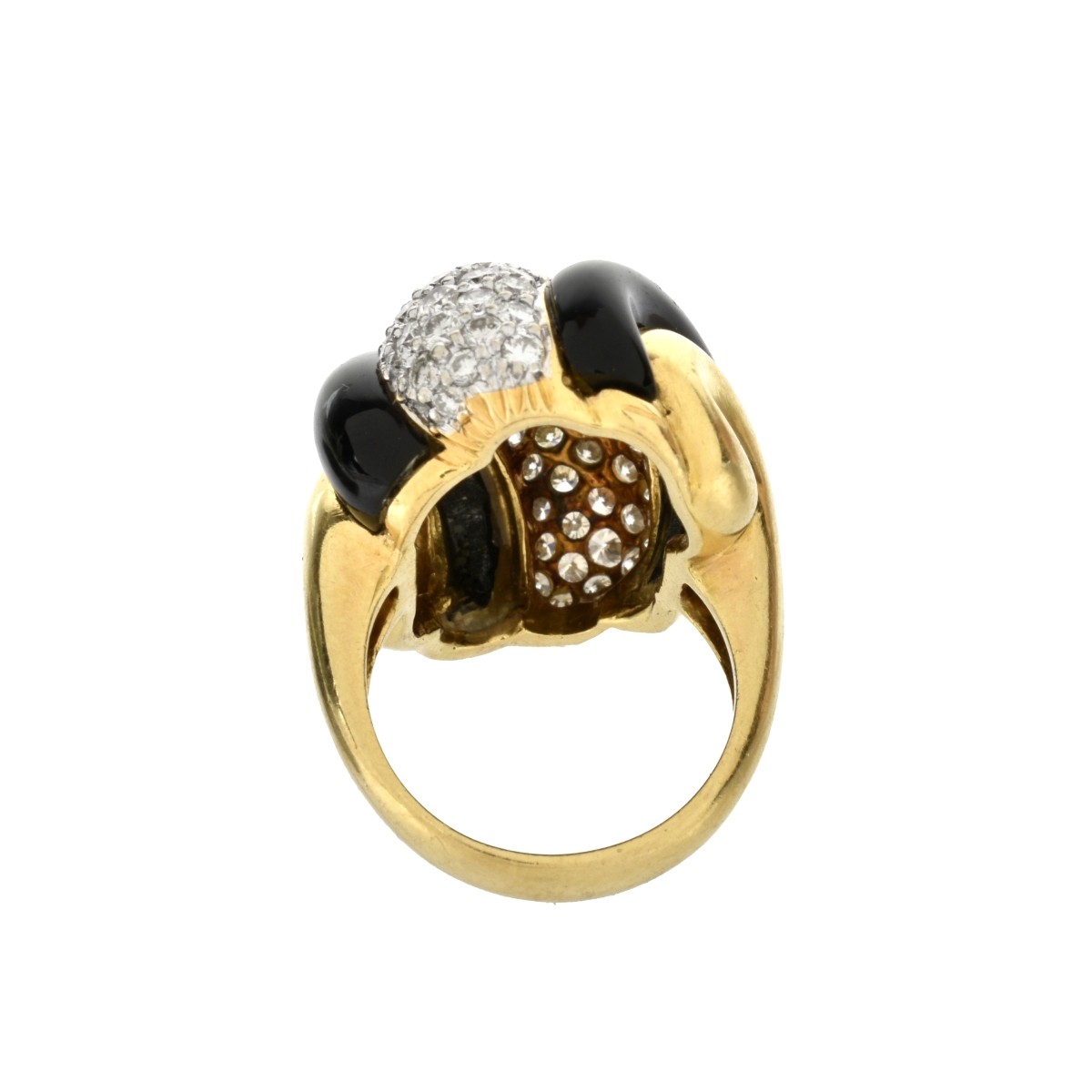 Diamond, Onyx and 18K Ring