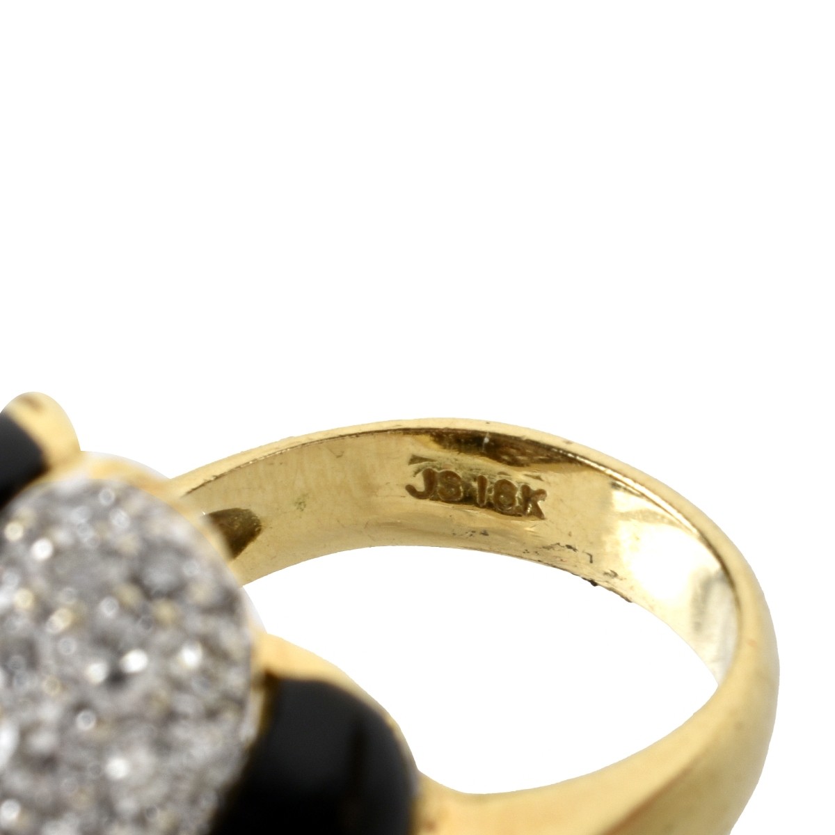 Diamond, Onyx and 18K Ring