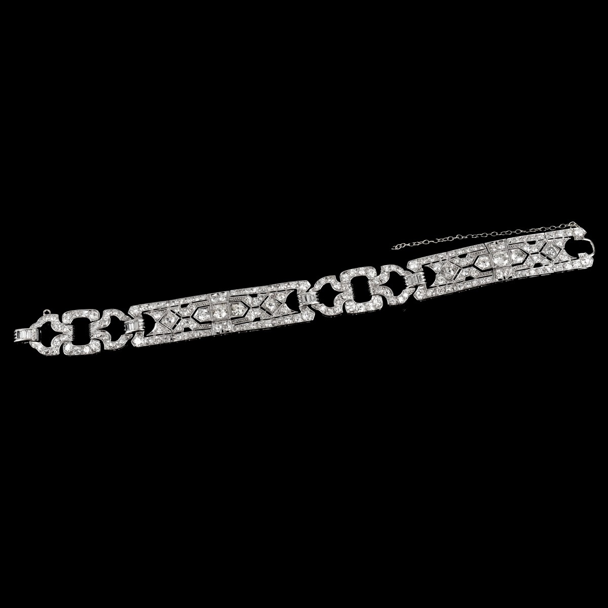 Deco Diamond and Platinum Bracelet