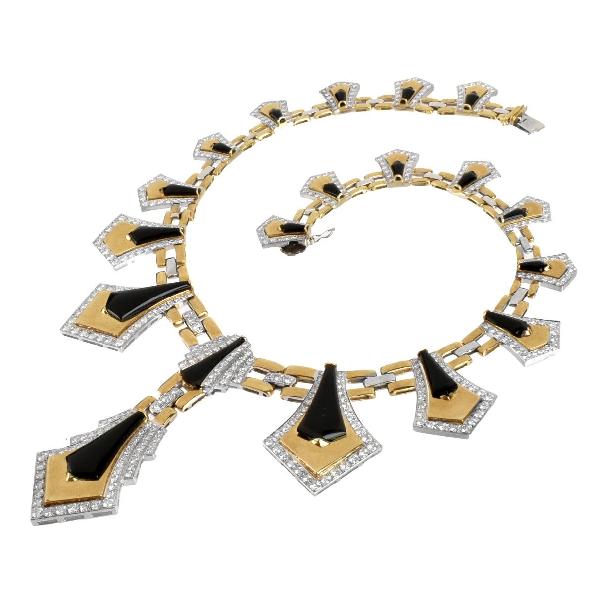 Diamond, Onyx and 18K Necklace