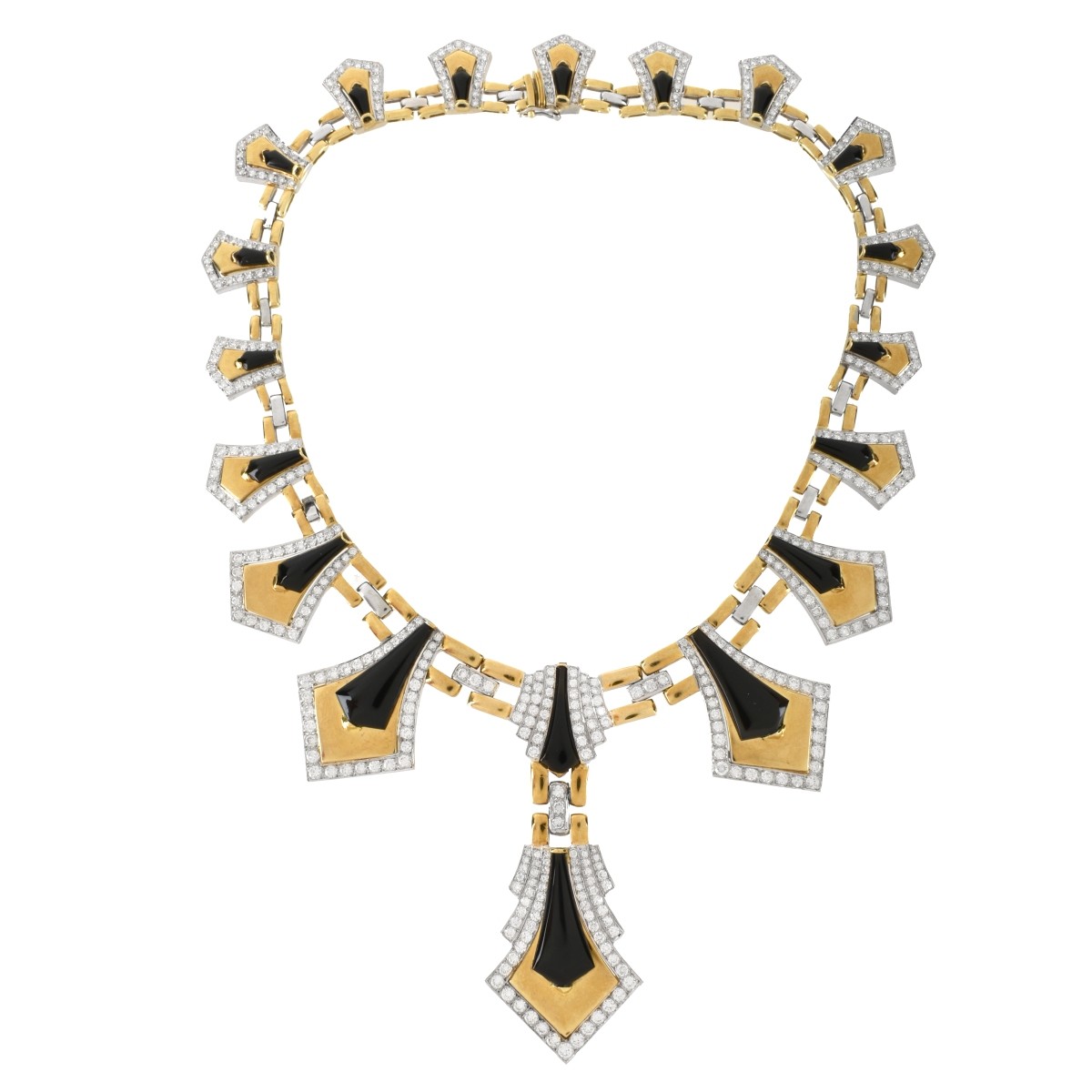 Diamond, Onyx and 18K Necklace