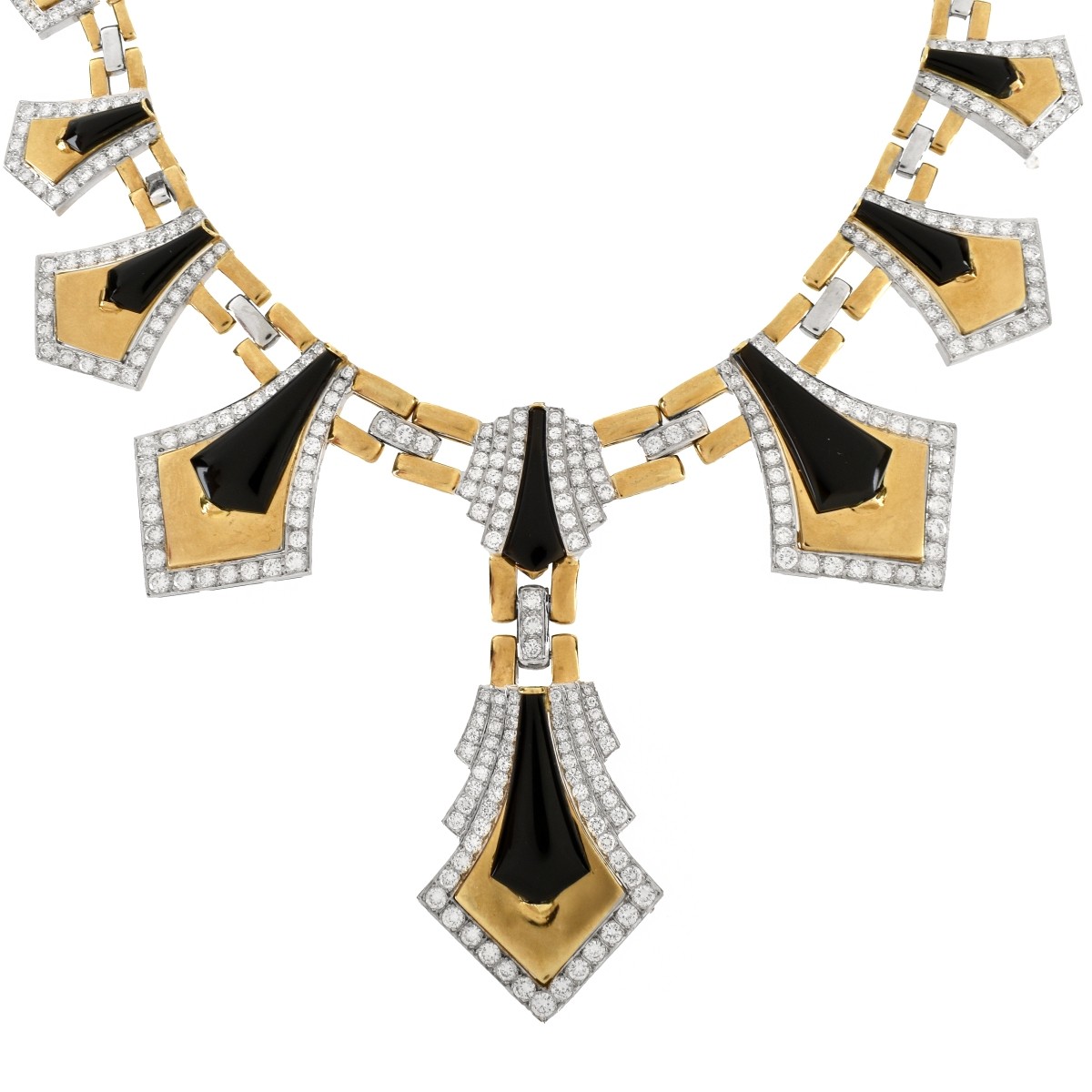 Diamond, Onyx and 18K Necklace