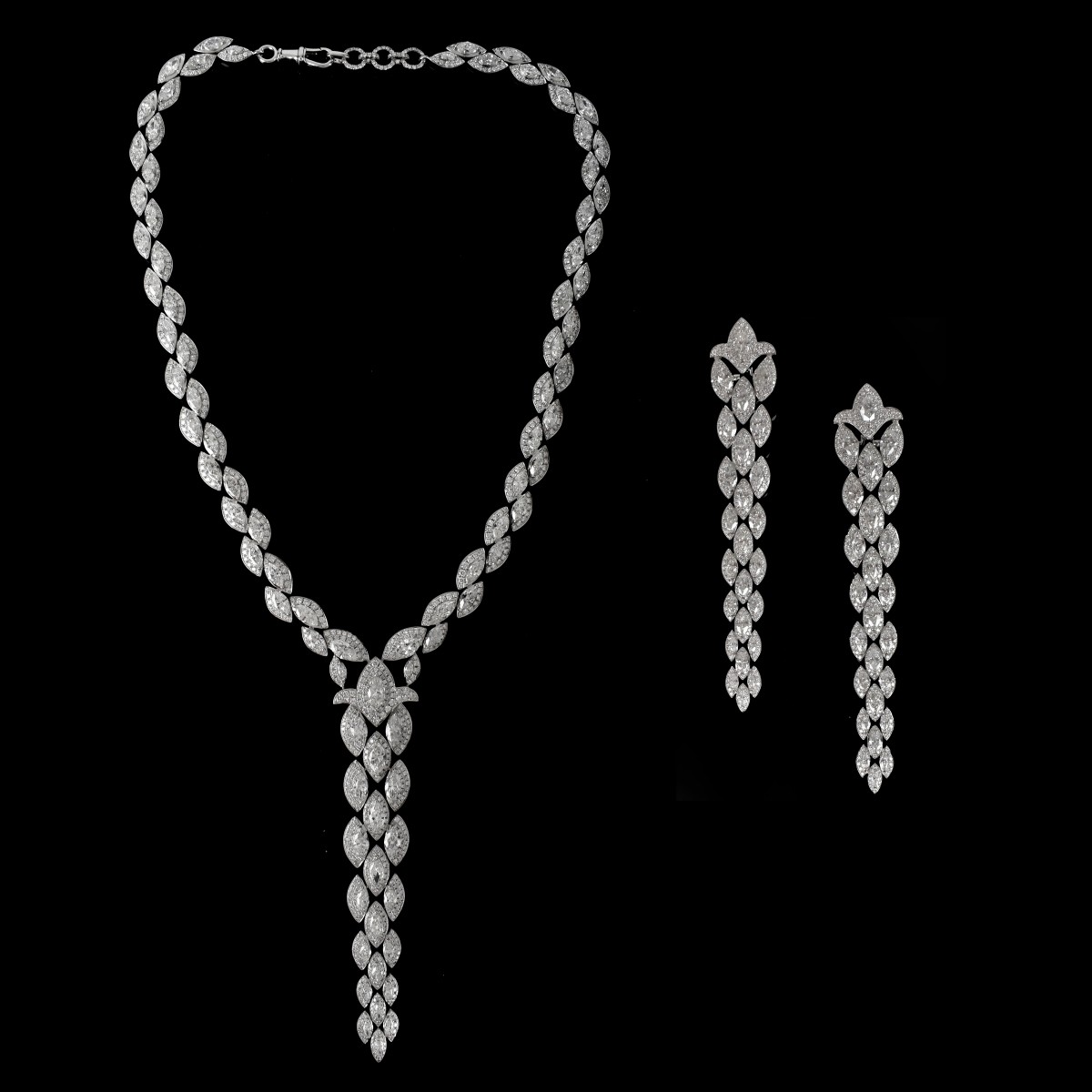 Diamond and 18K Necklace and Earrings