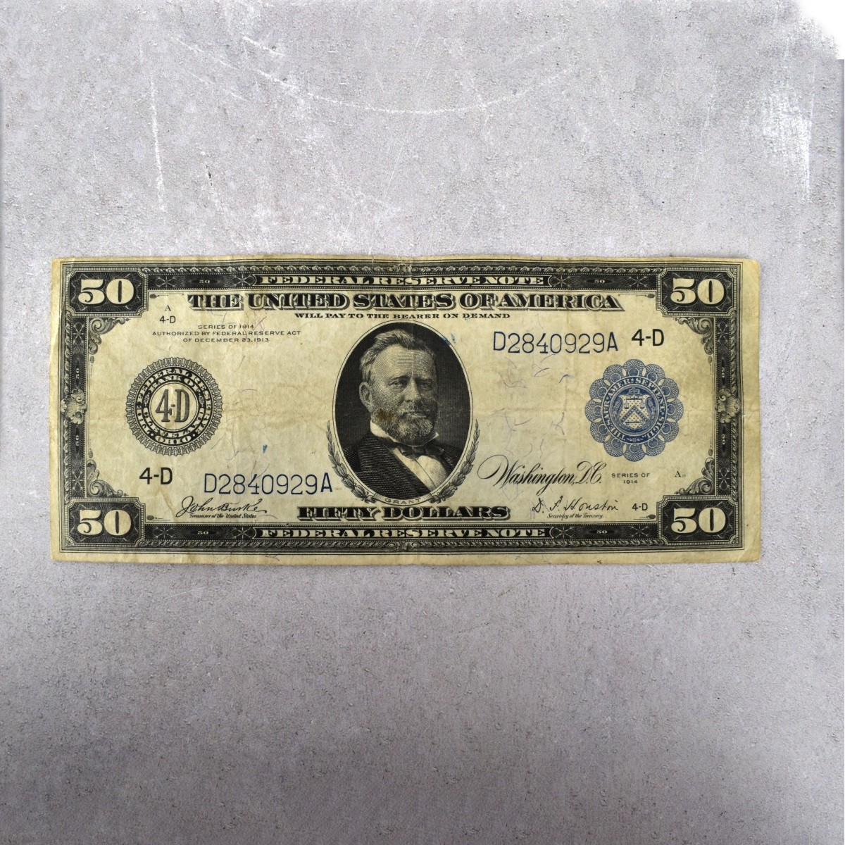 1914 US $50 Federal Reserve Note