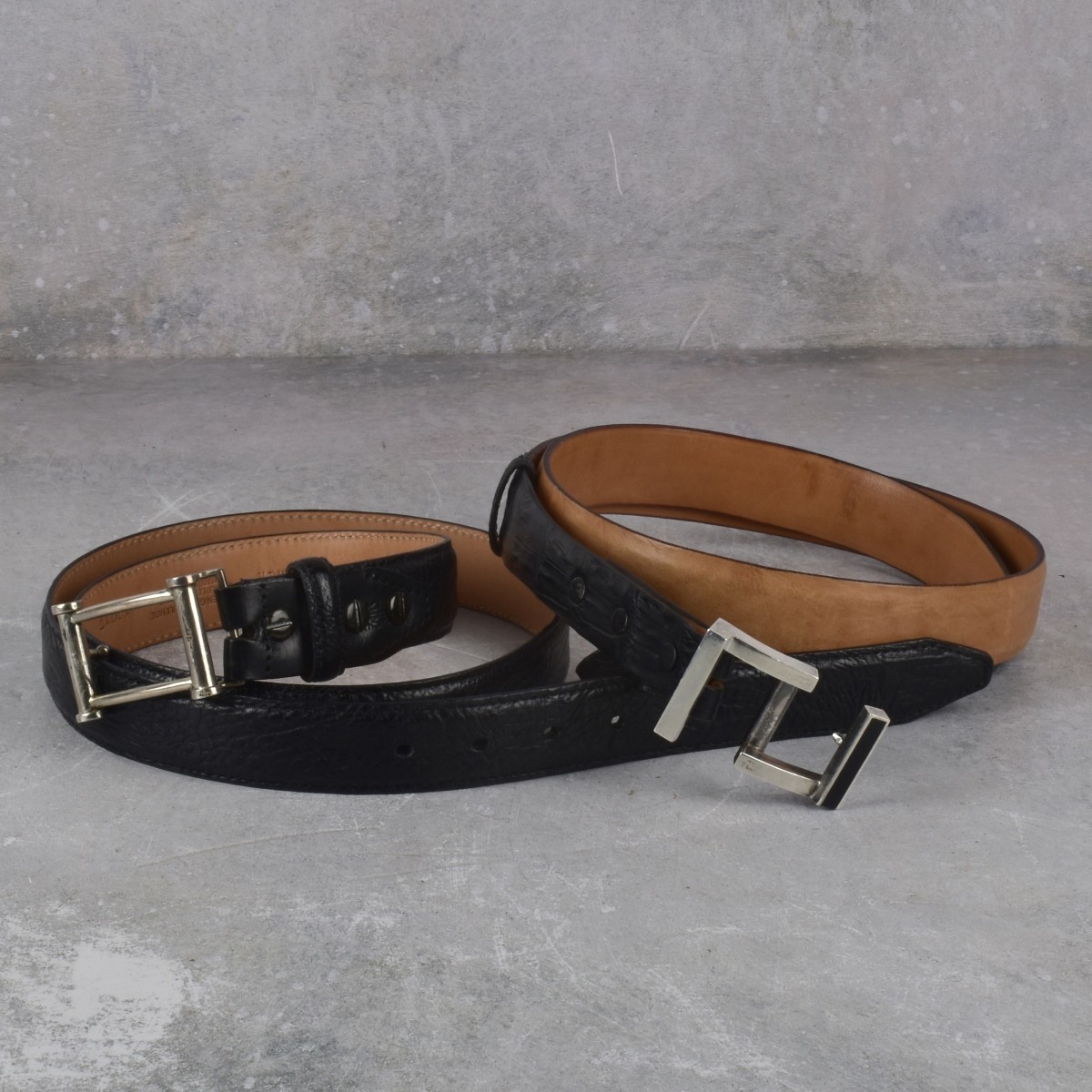 Leather Belts with Sterling Silver Buckles