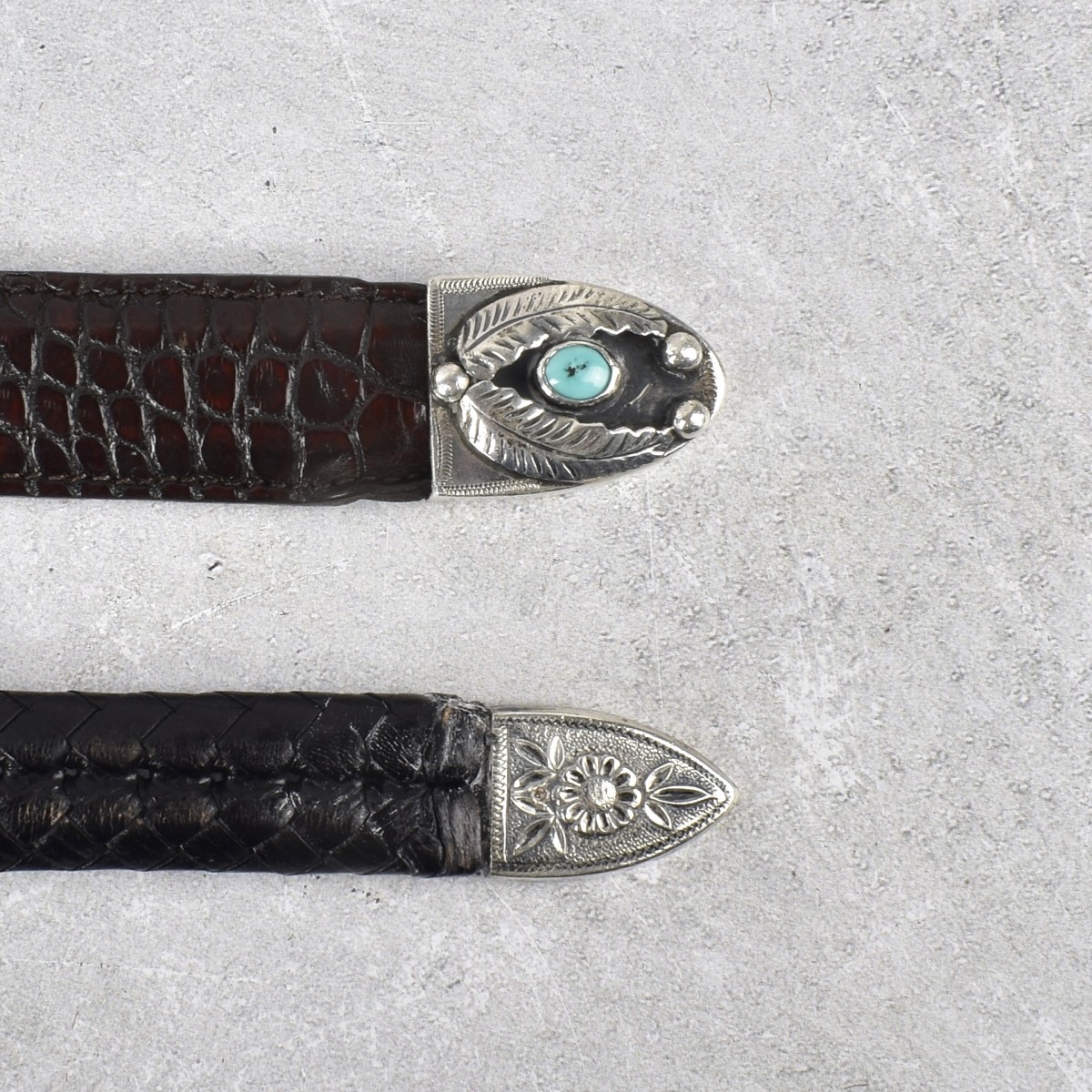 Leather Belts with Sterling Silver Buckles