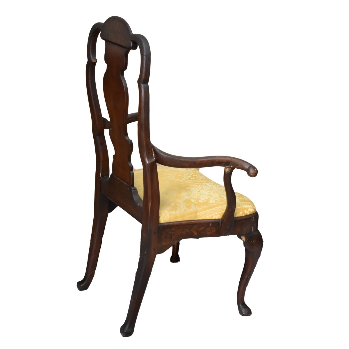 Antique Queen Anne Upholstered Dining Chairs