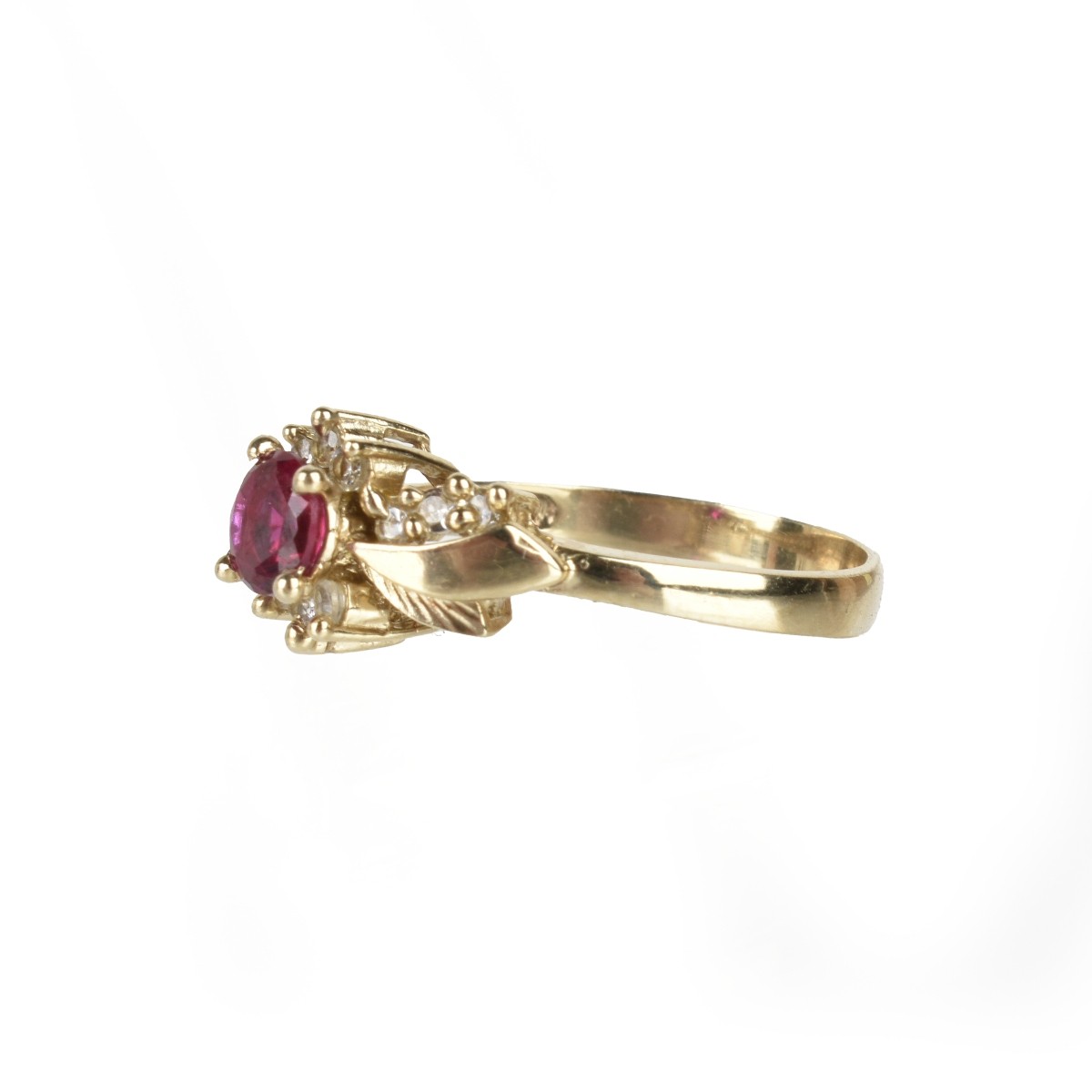 Ruby, Diamond and 10K Ring