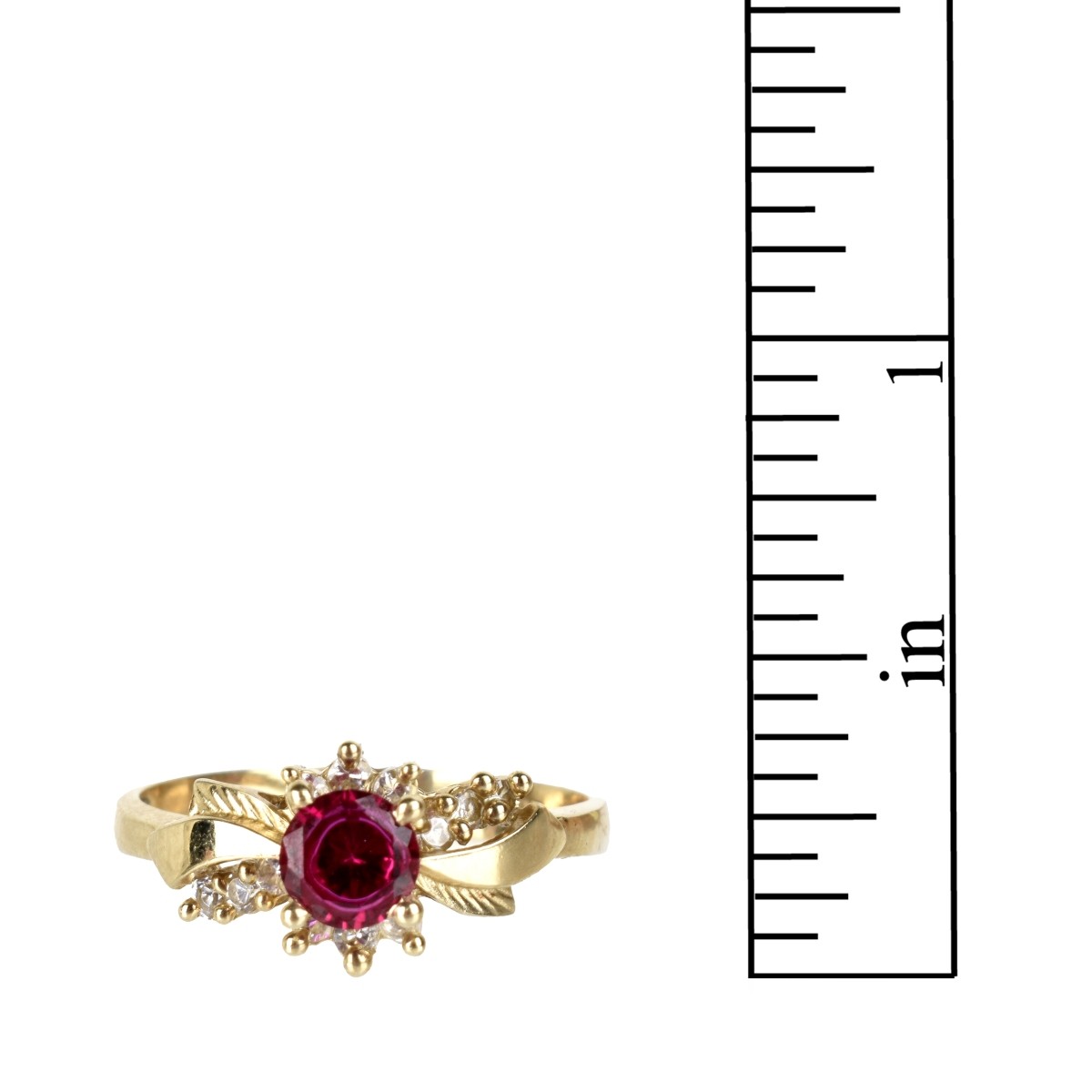 Ruby, Diamond and 10K Ring