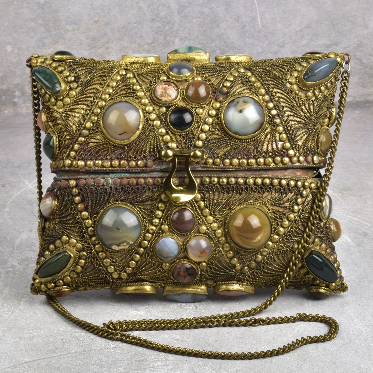 Vintage Copper Evening Purse with Stones