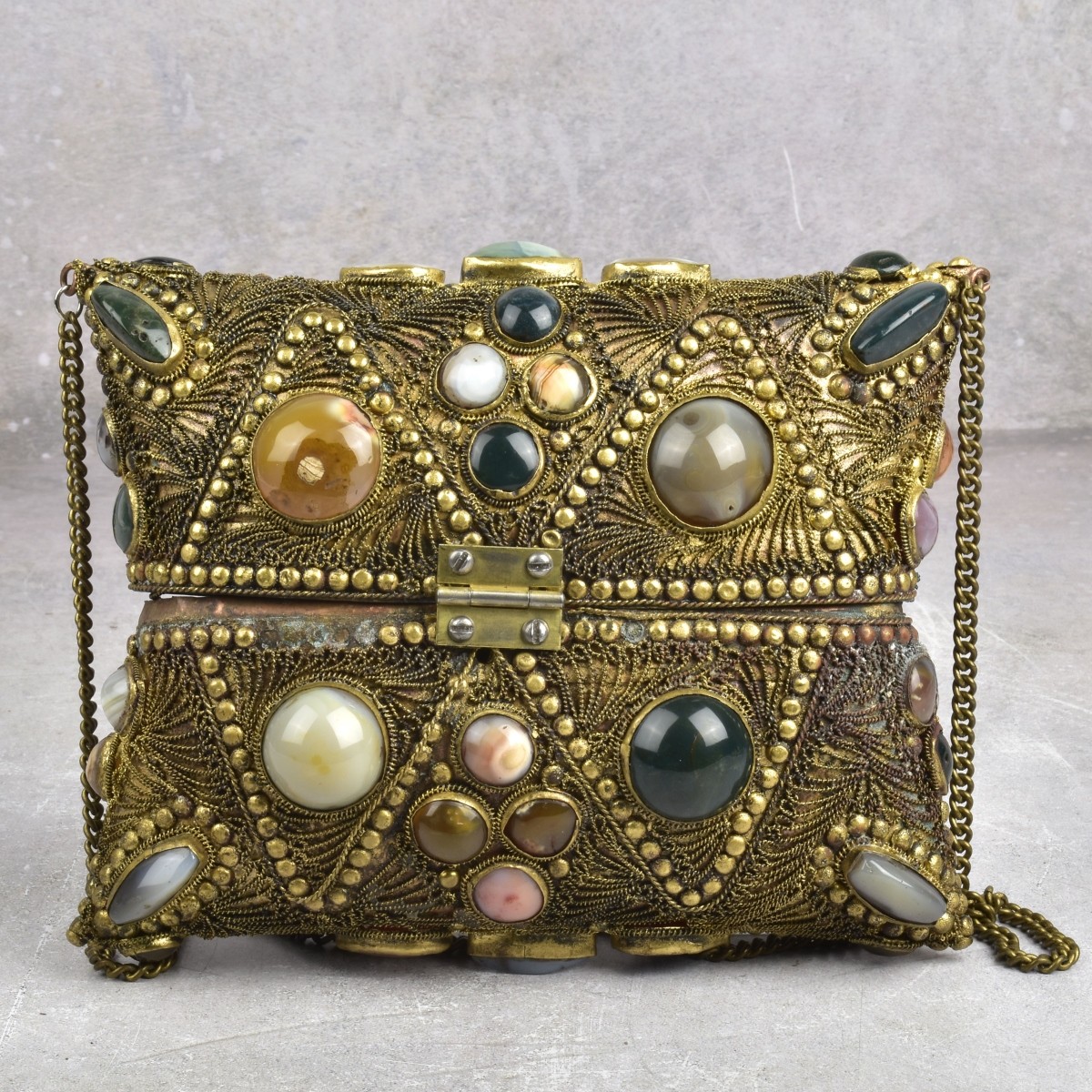 Vintage Copper Evening Purse with Stones