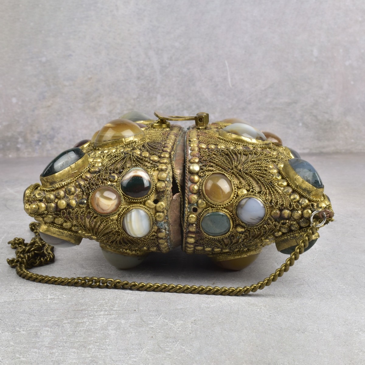 Vintage Copper Evening Purse with Stones