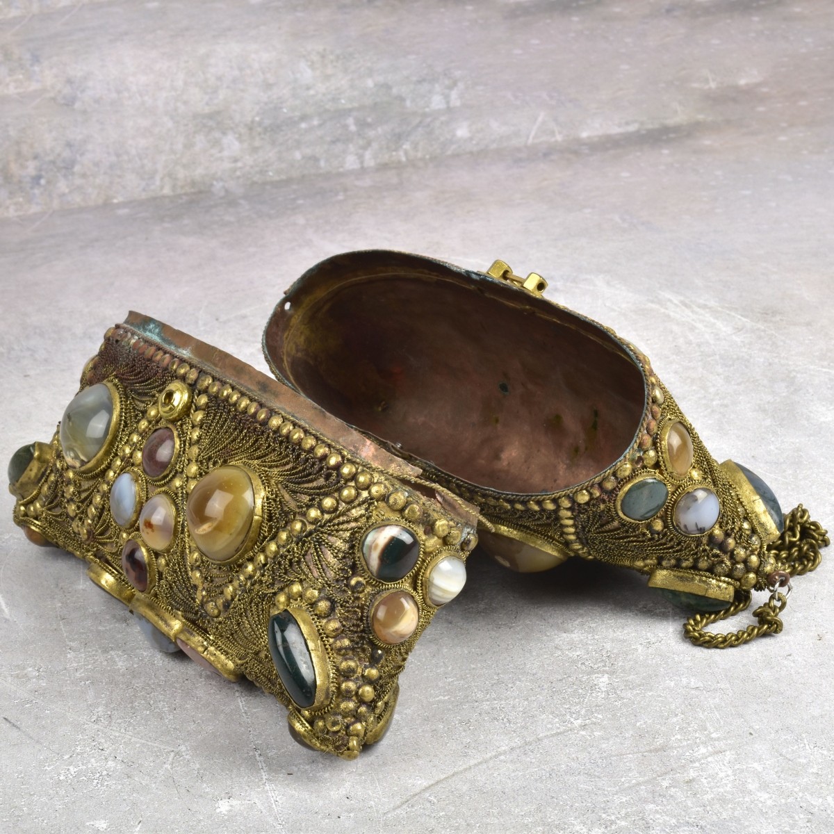 Vintage Copper Evening Purse with Stones