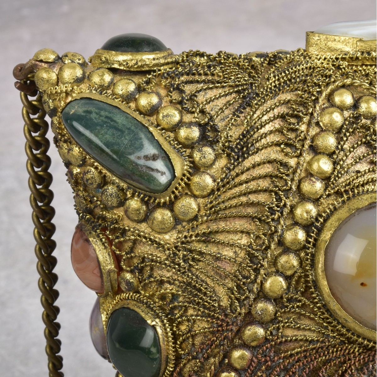 Vintage Copper Evening Purse with Stones