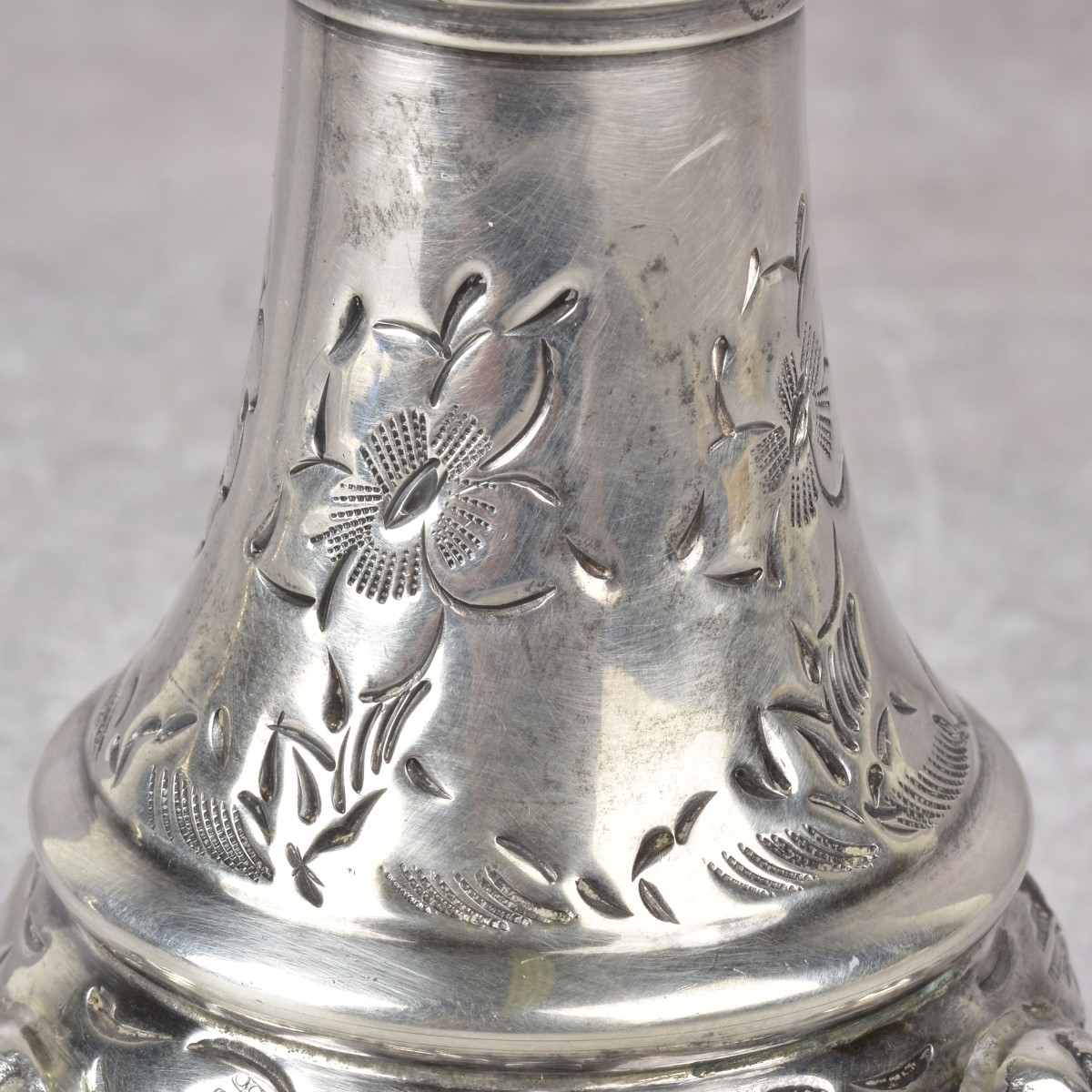 Sterling Silver Chased Salt and Pepper Shakers