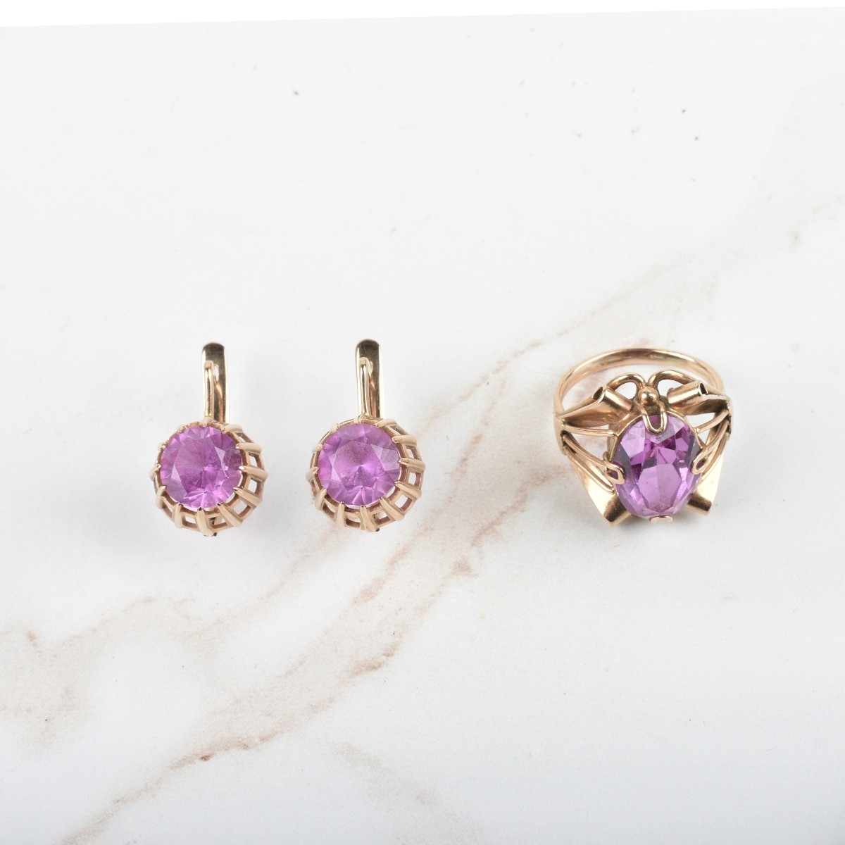 Topaz and 14K Ring and Earrings