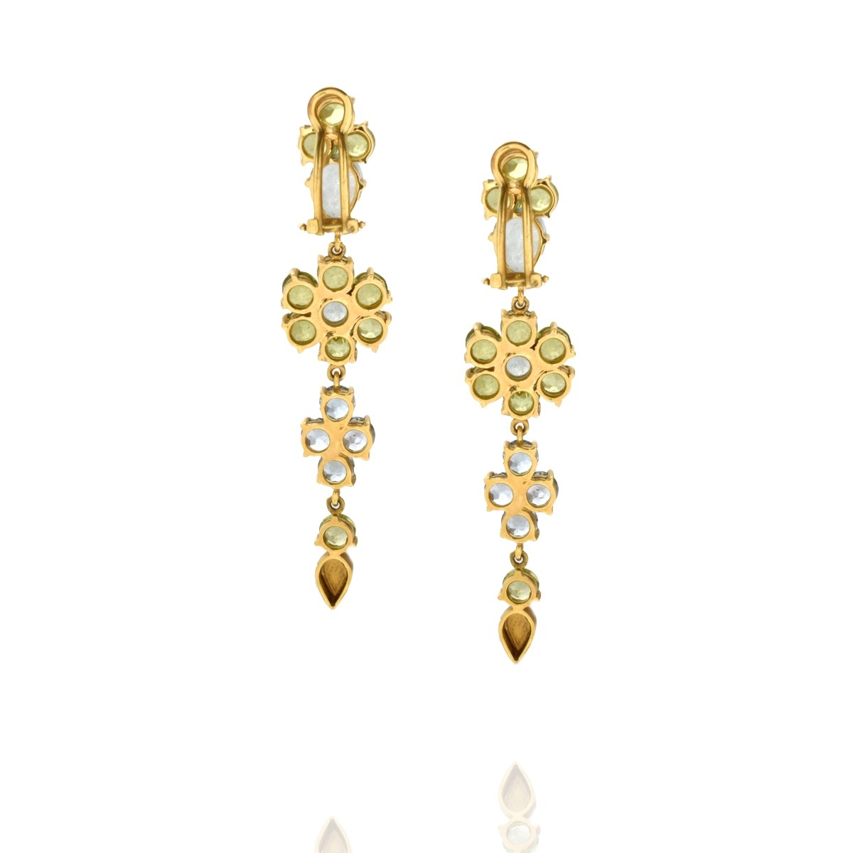 Peridot, Topaz and 18K Earrings