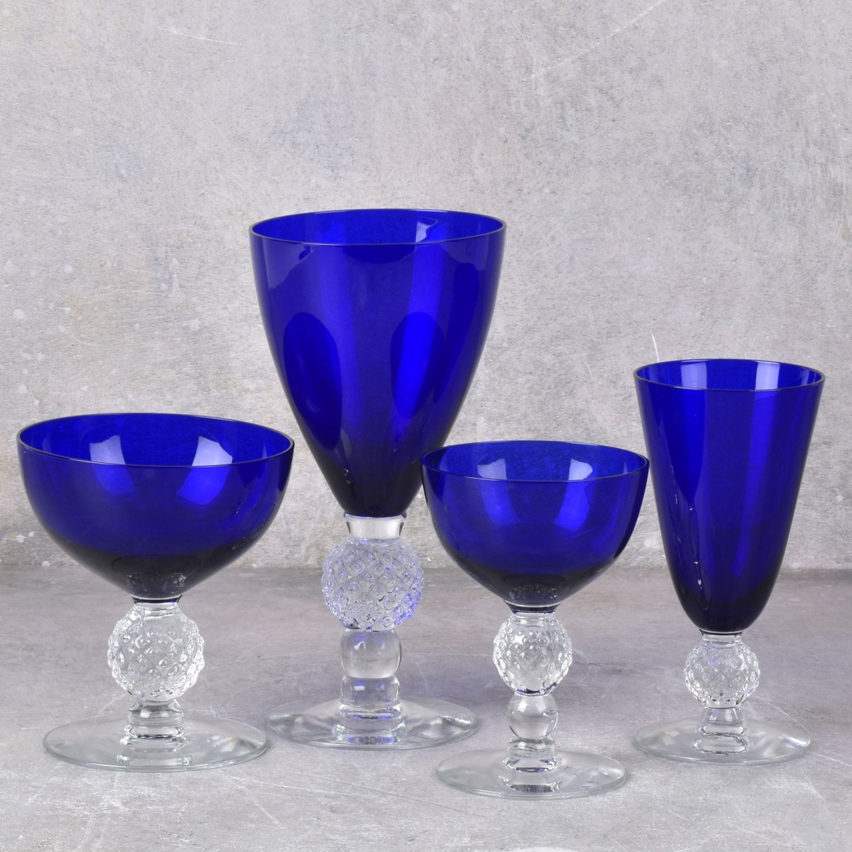 Morgantown Ritz Blue (Colbalt) Golf Ball Stemware