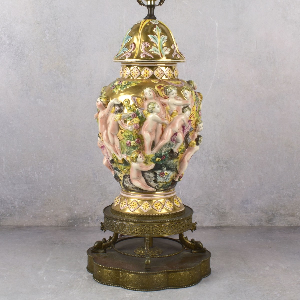 Pair of Vintage Italian Capodimonte Lamps