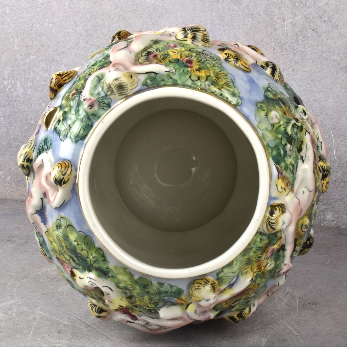 Vintage Italian Capodimonte Porcelain Covered Urn