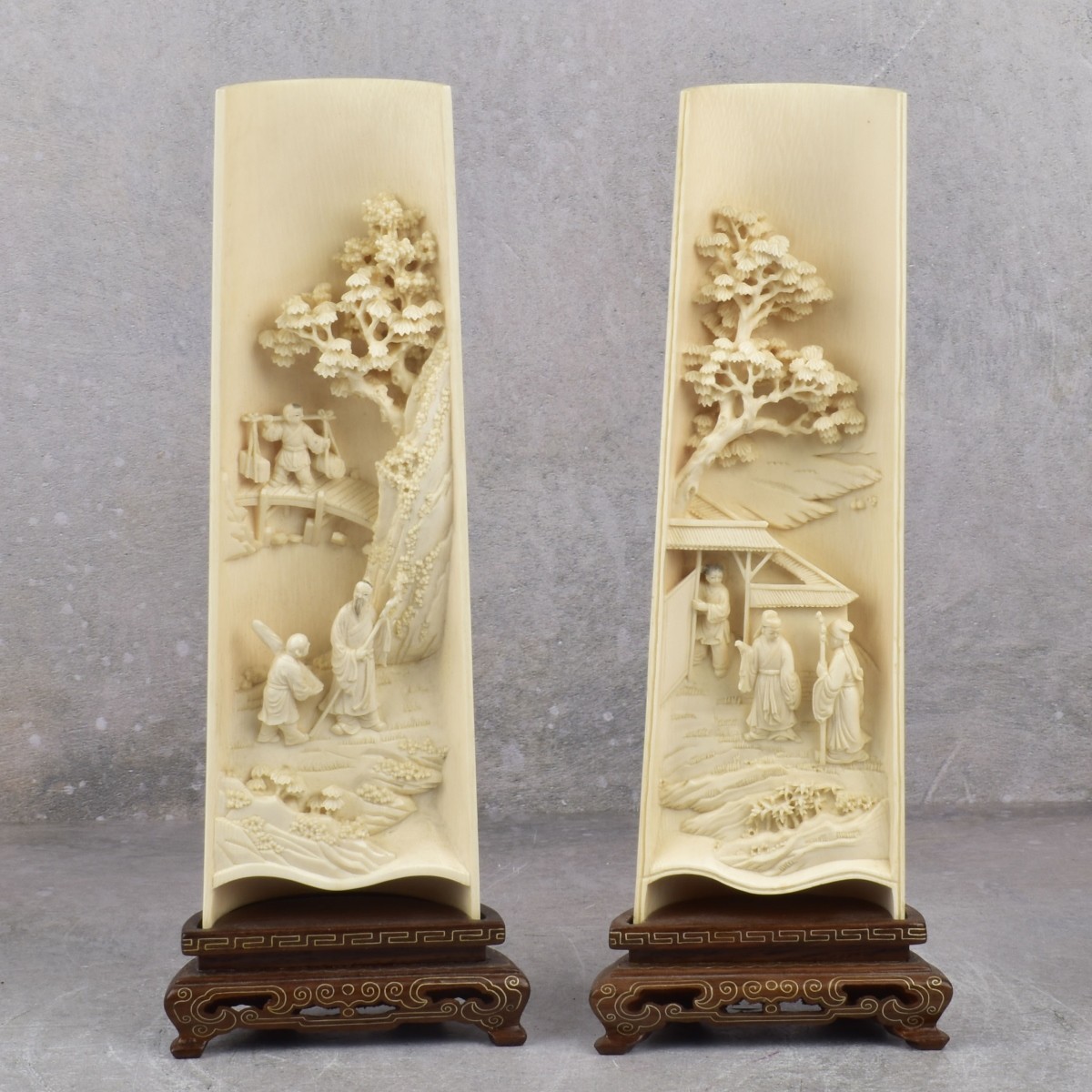 Pair of Antique Chinese Carved Wrist Rests