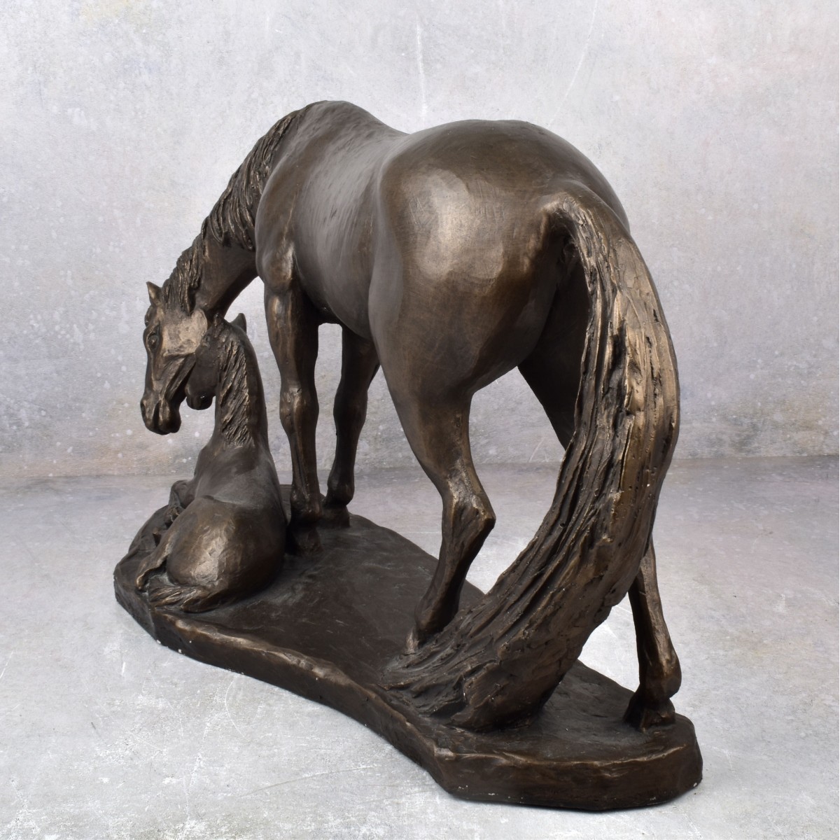 Bonded Bronze Figurine of Horse and Foal