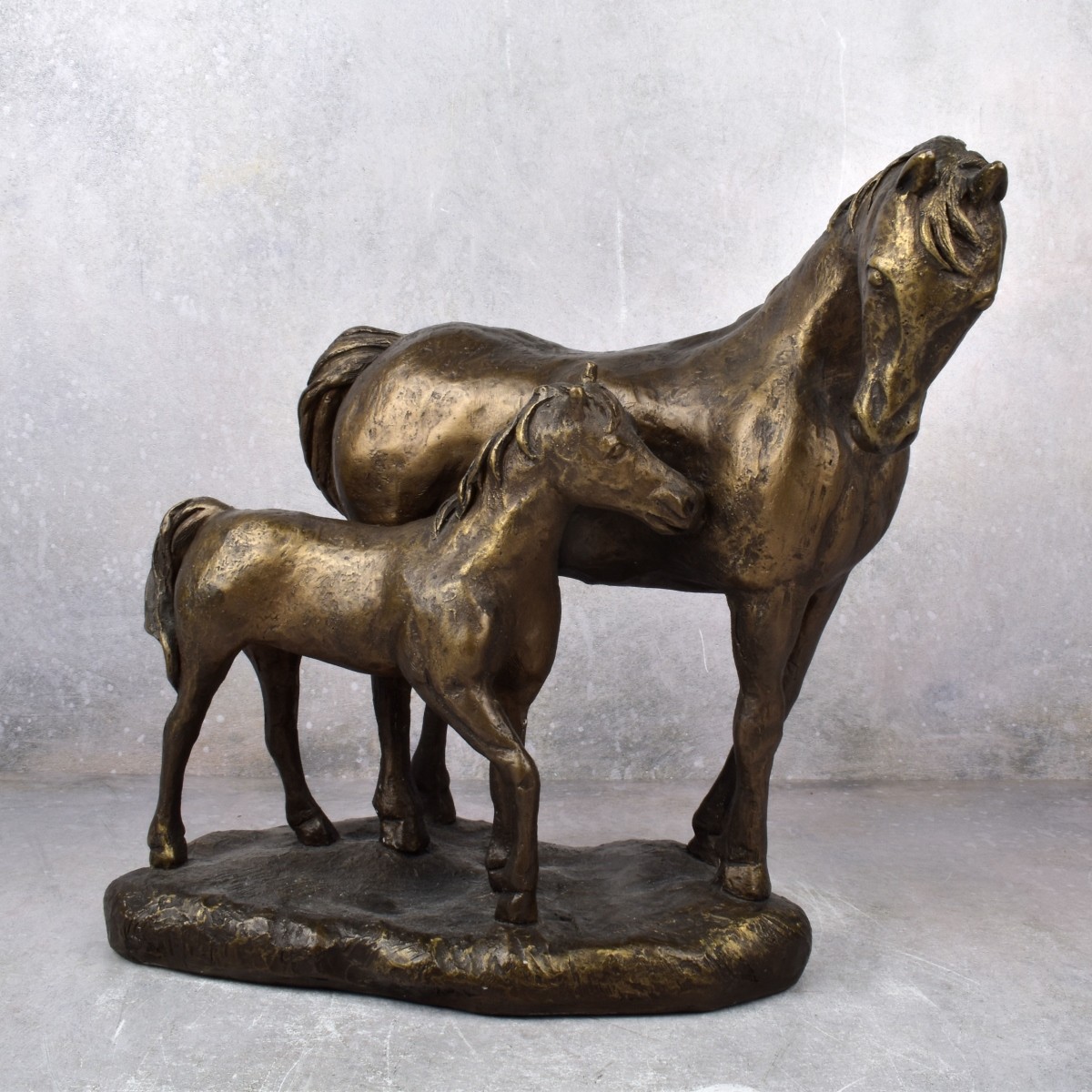Bonded Bronze Figurine of Horse and Foal