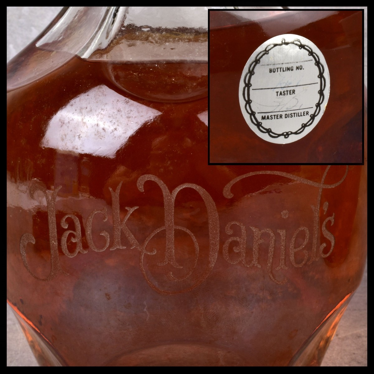 Vintage Engraved Jack Daniels Bottles