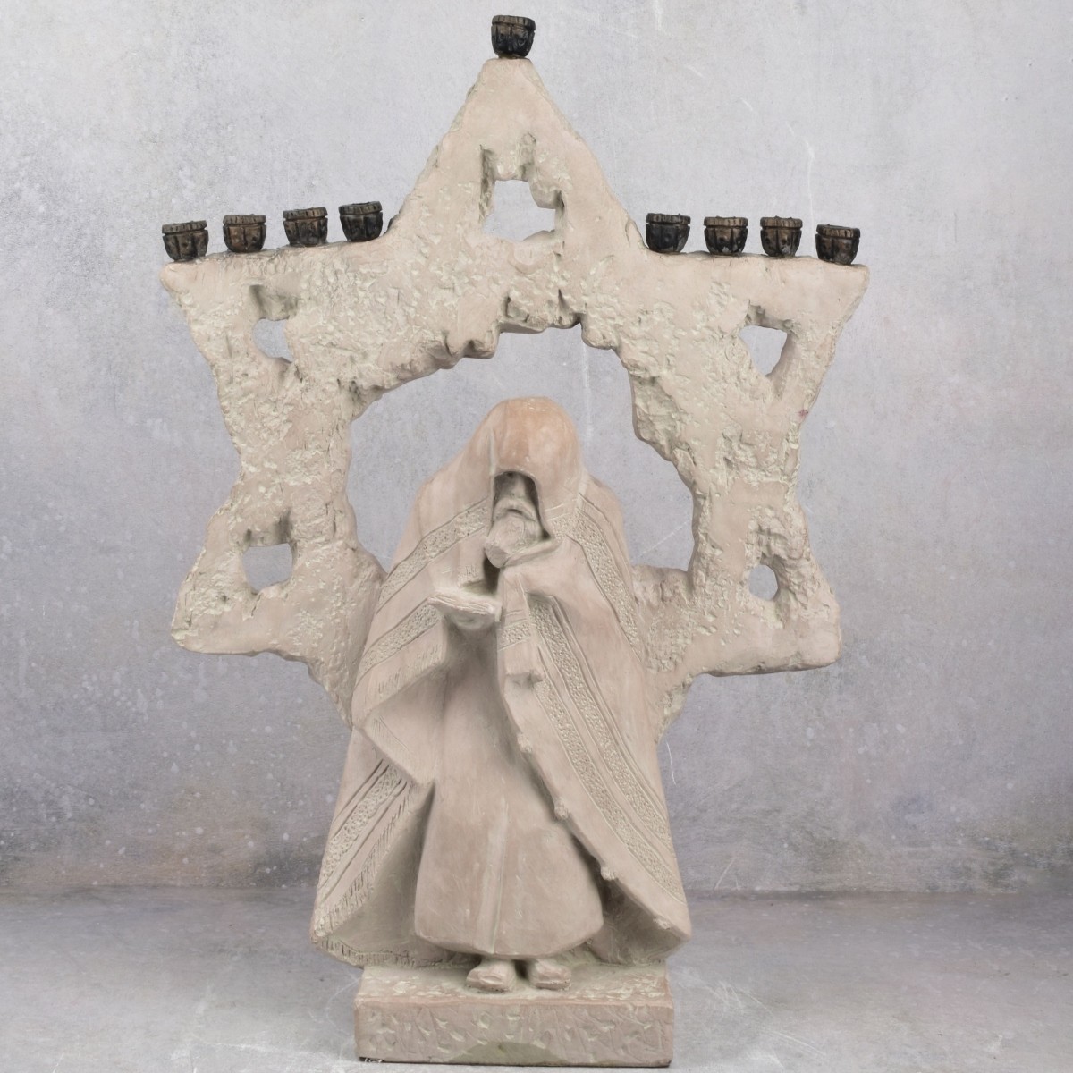 Vintage Dura-stone Sculpture Menorah