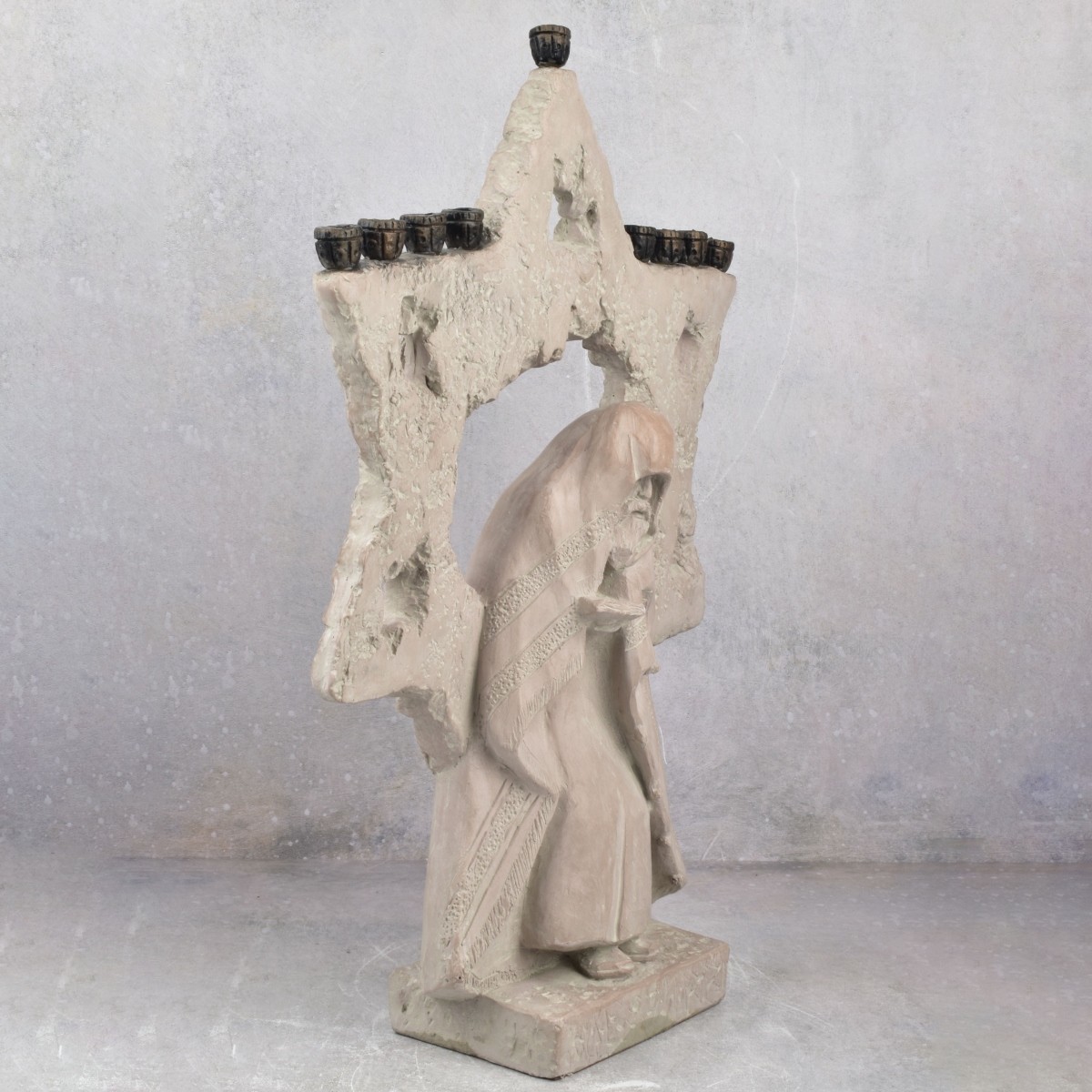 Vintage Dura-stone Sculpture Menorah
