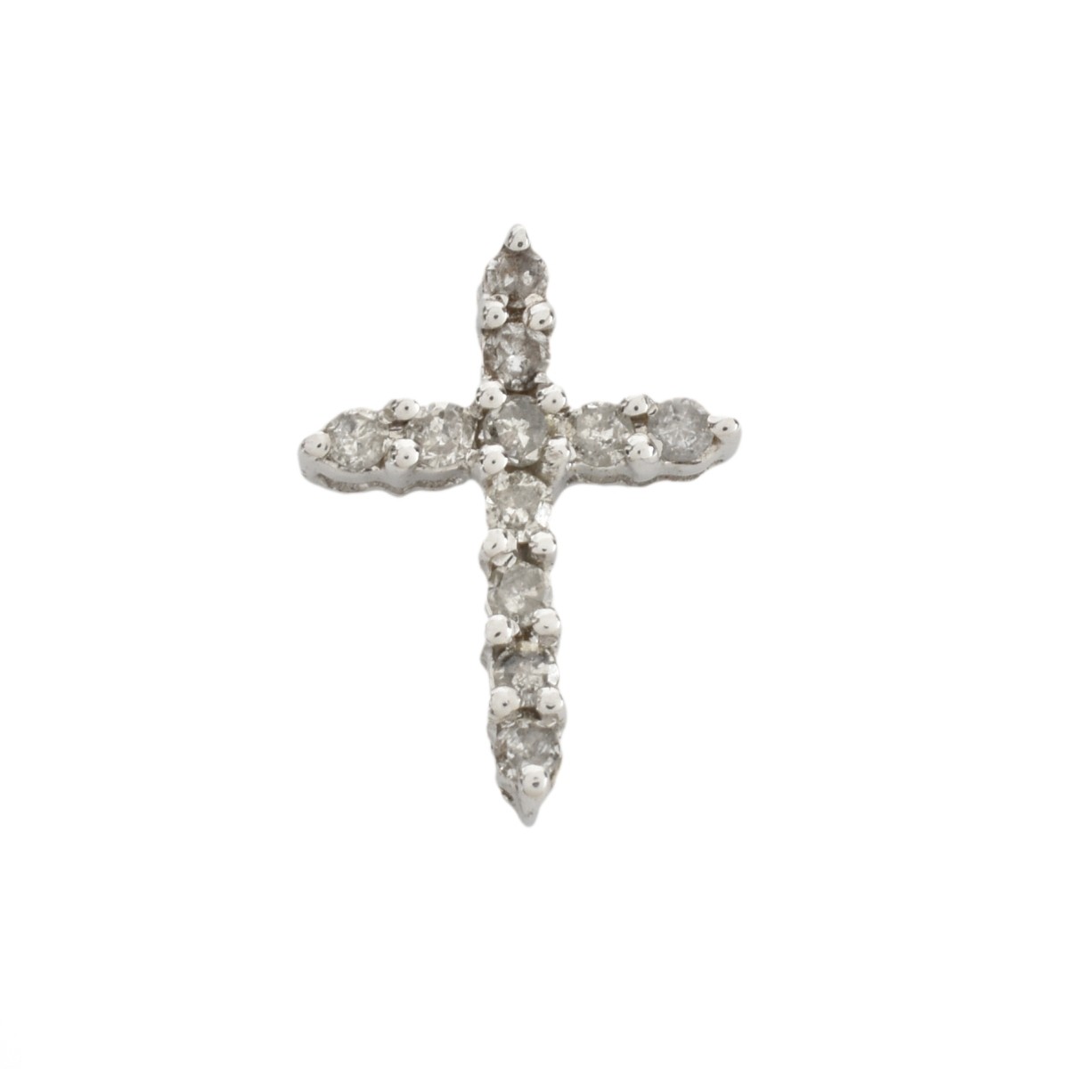 Diamond and 14K Cross Pendant