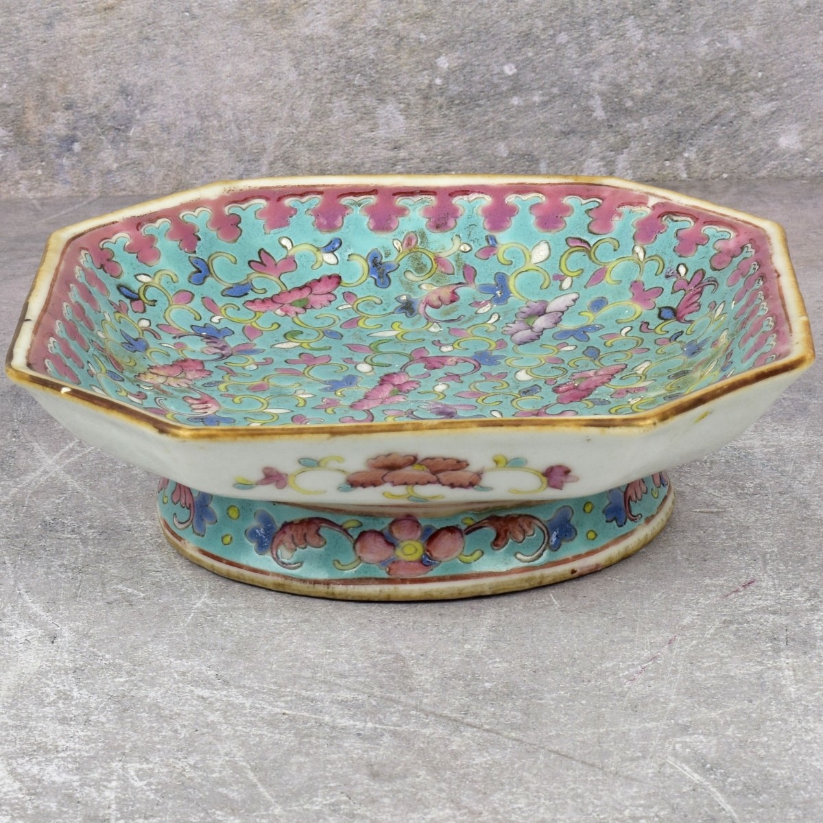 Antique Chinese Famille Verte Porcelain Dish