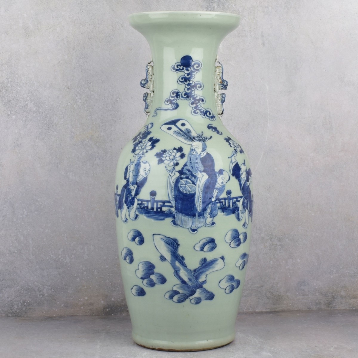 Large Vintage Chinese Blue and White Vase